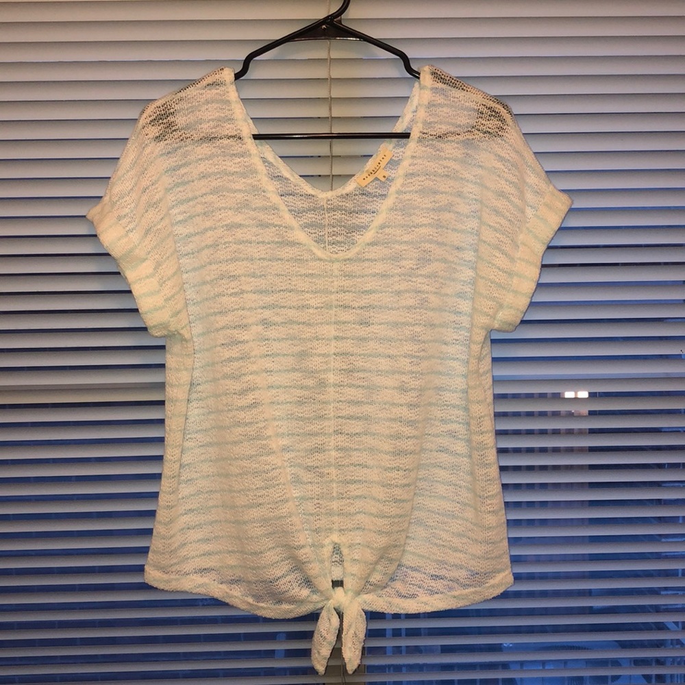 Blue & white tie tee